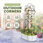 Idzo 60in 5ft 100% Metal Garden Trellises for Climbing Plants Outdoor, Heavy-Duty Steel Garden Trellis with Durable Powder Coating, Black