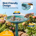 VIVOHOME Bird Bath for Outside, Polyresin Pedestal Birdbath, Green