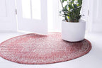 Unique Loom Outdoor Traditional Collection Area Rug - Antique (4' 1" Round, Rust Red/ Gray)
