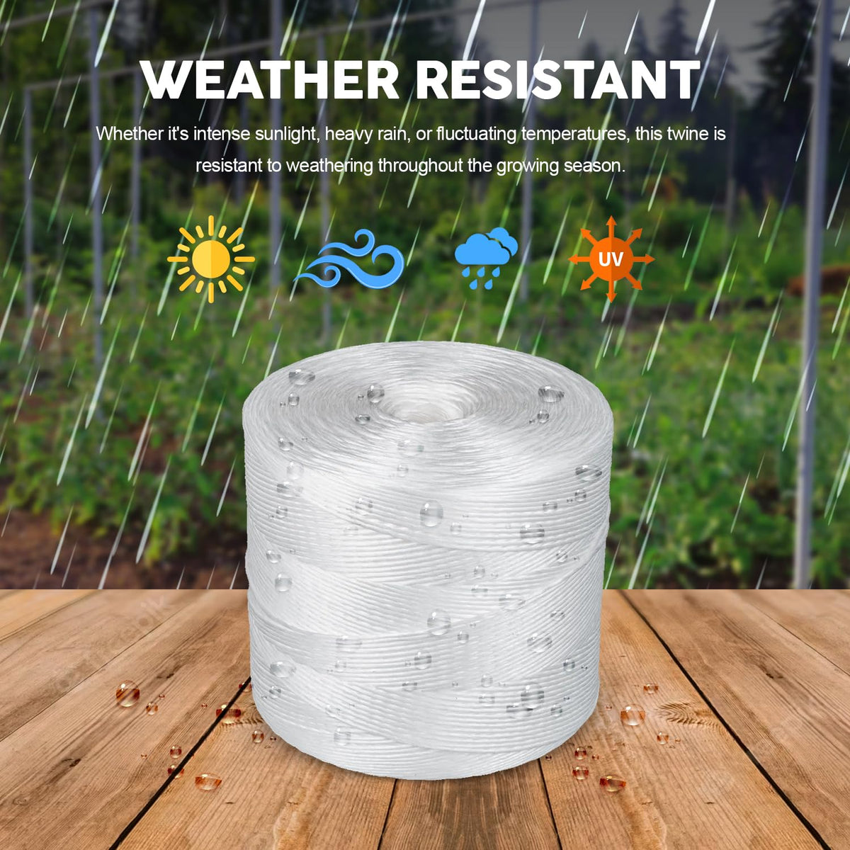 Tomato Twine 6300 Ft - Heavy Duty Polypropylene Twine White