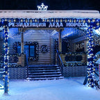 JMEXSUSS 500 LED Blue and White Christmas Lights, 8 Modes 163ft String Lights Plug in with Remote Control, Clear Wire Christmas String Lights Outdoor Waterproof for Outside Tree Yard Wedding