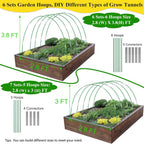Garden Mesh Netting Kit,10 x 30FT Ultra Fine Netting with 6 Sets Fiberglass Garden Hoops for Raised Beds Vegetable Plants Fruits Greenhouse Row Cover Birds Animals Barrier Protection Net