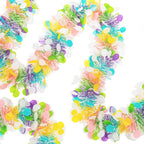 33FT Easter Tinsel Garland Colorful Easter Egg Metallic Twist Tinsel Garland with Confetti Spring Hanging Tinsel Garland Decoartion for Easter Tree Stair Mantle Party Supplies