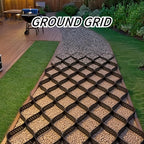 Ground Grid Black Base Grid, Durable Ground Reinforcement for Gardens Yards Pathways Slopes, Parking Landscaping (25x8Ft x 3Inch)