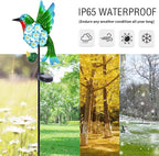 Solar Lights Outdoor Decorative Metal Solar Hummingbird Waterproof LED Metal Waterproof Garden Stake Lights for Walkway Pathway Lawn Patio Yard Decorations