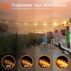addlon 50FT LED Outdoor String Lights Waterproof Patio Lights with 27 Shatterproof ST38 Replaceable Bulbs(2 Spare), Dimmable Outside Hanging Light Connectable for Porch, Backyard, 2200K Warm Yellow