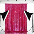 Eternal Beauty Hot Pink Sequin Backdrop, 6x8 Ft Glitter Background Curtains for Shimmer Photography Party Wedding Birthday Back Drop Decor