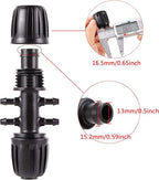 Barbed Tee Irrigation Fittings 1/2 Inch to 1/4 Inch Drip-proof Fitting for Irrigation Pipe (1/2'' ID x 0.60''-0.63'' OD) 6-Way-20 PCS