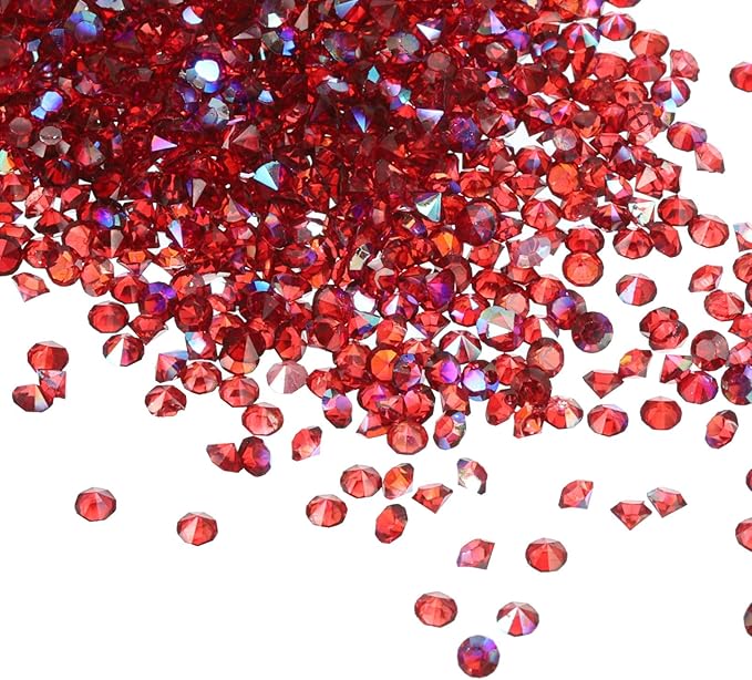 PATIKIL 14000Pcs Wedding Table Scatter Confetti Crystals 3mm Acrylic Diamonds Vase Fillers Gems for Table Centerpiece Decorations Bridal Shower Party, Dark Red AB
