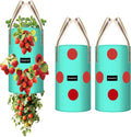 3 Pack Hanging Strawberry Planter Bags, 3 Gallon Hanging Grow Bags with Bottom Planting Hole, Thickened PE Strawberry Pot for Vegetables Herbs Tomatoes