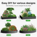 Land Guard Corrugated Garden Edging Border, 12" × 50' Landscape Paver Edging, Tall Landscape Edging, Fence for Garden, Flower Bed, Lawn and Landscape Edging (Black)