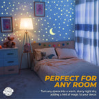 Glow in The Dark Stars and Moon, Realistic No Dots No Squares Set. Star Shaped Stickers and Moon, Luminous Adhesives for Room, Wall, Bedroom, Light up Your Ceiling and Living Room