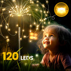 GIGALUMI Solar Firework Lights, 2-Pack – Warm White Outdoor Garden Decor Lights