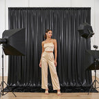 10x10FT Black Sequin Backdrop - 2 Panels 5x10FT Wrinkle-Free Glitter Drapes for Weddings, Parties & Events