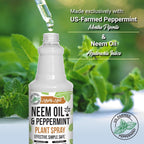 Mighty Mint Neem Oil & Peppermint Plant Nutrient Spray – Natural Leaf Shine for Indoor & Outdoor Use – Plant-Based Formula for Stronger, Healthy Plants - 16 oz (Pack of 2)