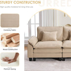 URRED Oversized Modular Sectional Sofa，Solid Khaki：122" U Shaped | Modern Comfy Cloud Couch with Movable Ottoman and Pillow, Deep Seat Couches for Living Room, Bedroom or Apartment