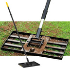 Lawn Leveling Rake, 17"x10" Heavy Duty Sand Leveling Tool with 6.7FT Stainless Steel Long Handle, Golf Rake for Soil, Compost, Gravel, Lawn Leveler for Yard, Garden, Landscaping Level Tool