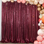 ShiDianYi 8FTx10FT Burgundy Sequin Glitter Backdrop Curtain - Sparkling Photo Booth Background for Weddings, Christmas Parties, Bridal Showers