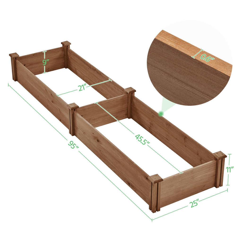 Yaheetech Raised Garden Bed Planter Box for Vegetables Growing, Dark Brown