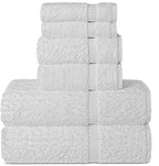 Chakir Turkish Linens Luxury Spa and Hotel Quality Premium Turkish Cotton 6-Piece Towel Set (2 x Bath Towels, 2 x Hand Towels, 2 x Washcloths)