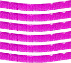 6 Pack 10 Feet Pink Metallic Foil Fringe Garland Rectangular Banner for Parade Floats, Thanksgiving, Christmas, Birthday, Halloween Party Decorations