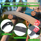 27FT Manual Pole Saw, Tree Branch Trimmer with 8-Section Fiberglass Handle, Sharp Steel Blade and Heavy-Duty Giant Pruning Scissors, Design for High Branch Trimming, Ideal for Palm and Shrub