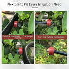 60PCS 0.75 GPH Pressure Compensating Drip Irrigation Spot Watering Drippers/Emitters, Self-Cleaning Constant Flow Drip Irrigation Emitters Heads Irrigation Drippers Parts for Drip Irrigation System