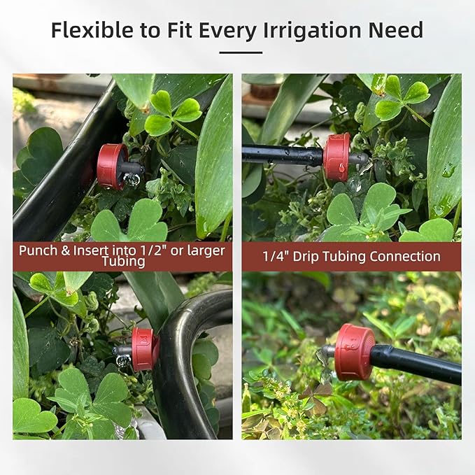 30PCS 0.75 GPH Pressure Compensating Drip Irrigation Spot Watering Drippers/Emitters, Self-Cleaning Constant Flow Drip Irrigation Emitters Heads Irrigation Drippers Parts for Drip Irrigation System