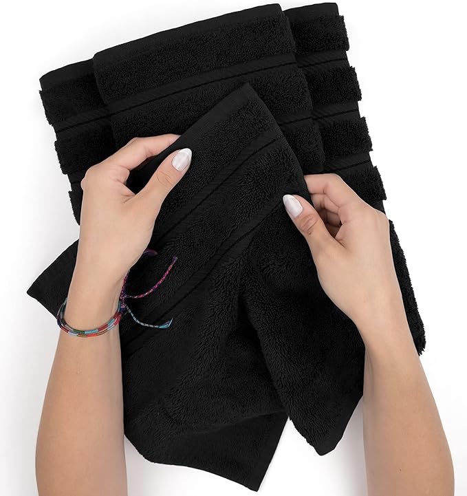 American Soft Linen 35x70 Jumbo Large Bath Towels, 600 GSM 100% Cotton Turkish Bath Sheet, Oversized Luxury Bath Towels for Bathroom Beach and Pool, Black