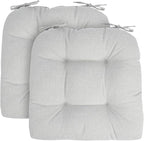 FUNHOME Outdoor Chair Cushions 19 x19 Inch,Water Resistant Tufted Seat Cushions 19",Reversible,Weather Resistant,Rounded Back Wicker Chair Cushion for Patio Garden Furniture(Cloud Gray)