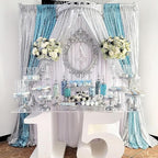 Silver Sequin Backdrop Curtains Drapes 6 Pieces 2ftx8ft Sparkly Christmas Background for Brithday Wedding Fabric Decoration