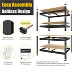 PrimeZone 40" W x 20" D x 59" H Heavy Duty Storage Shelves, 4 Tier Adjustable Garage Shelving Unit, Metal Organizer Shelf Utility Rack for Warehouse Pantry Closet Kitchen, Black, 2 Pack