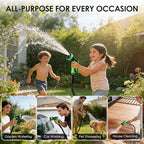Garden Hose 75 FT, Non-Expanding Lightweight Water Hose with 10 Function Nozzle, Flexible, Kink Free, Wear-Resistant Fabric Leak Proof Garden Hoses for Outdoor, Yard, Lawn, Car, Marine, RV, Pet Bath