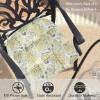 FUNHOME Outdoor Chair Cushions 19 x19 Inch,Water Resistant Tufted Seat Cushions 19",Reversible,Weather Resistant,Rounded Back Wicker Chair Cushion for Patio Garden Furniture(Yellow Flower)