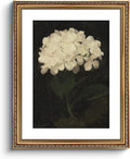 VIYYIEA Gold Framed Wall Art Canvas Print Home Decor Vintage Flower Art Aesthetic Room Decor White Hydrangea Oil Painting Canvas Prints Bedroom Bathroom Wall Decor Kitchen Office Floral Art 16x20in