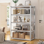 REIBII 2020LBS Garage Shelving Heavy Duty Metal Shelving 5 Tier Storage Shelves, Metal Shelves for Warehouse Basement, Easy Assembly, 72" H x 35.55" W x 16" D, Galvanized, 3 Pack
