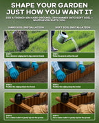 Corrugated Metal Garden Edging, Sturdy Rusty Garden Edging Border for DIY Flower Bed, Lawn and Landscape Edgings, Hemmed Edges Design, Easy Installation with Garden Gloves (10in*20FT)