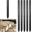5PCS 12 Inch Round Steel Concrete Form Stakes with Holes Heavy Duty Rebar Stakes Concrete Pins for Concrete Forms, Garden Fence, Rust Resistant Removable Reusable, 3/5" Diameter, Pointed