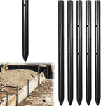 5PCS 12 Inch Round Steel Concrete Form Stakes with Holes Heavy Duty Rebar Stakes Concrete Pins for Concrete Forms, Garden Fence, Rust Resistant Removable Reusable, 3/5" Diameter, Pointed