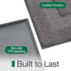 LUMI Bathroom Rugs Non Slip, Ultra Soft, Absorbent, Quick Dry, Washable Bath Mat, Upgraded Premium Microfiber, Plush Carpet for Bathtub and Shower Floor, Dark Grey, 24x36
