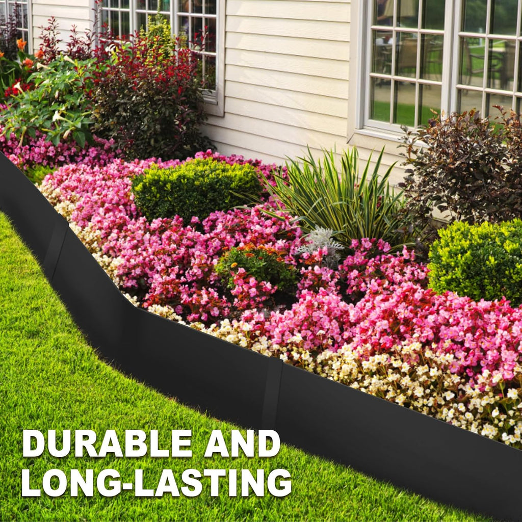 8 Inch Steel Landscape Edging,6 Pack Hammer in Edging for Landscaping, Metal Landscape Edging for Lawn, Pathway, Yard