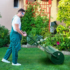 IRONMAX Lawn Roller, 17 Gallons/63 L Manual & Tow-Behind Steel Sod Roller w/Push Pull Handle, Lawn Rollers Tow Behind Water Filled for Yard, Park, Garden, Ball Field (17 Gallons, Green)