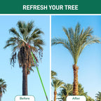 Outvita Manual Pole Saw, 26 Feet Extendable Tree Pruner with Knives and Storage Pocket, Sharp Steel Blade and Scissors High Branches Trimming for Pruning Palms and Shrubs