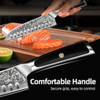 Sunnecko Santoku Knife 7 inch, Damascus Chef Knife VG-10 Steel Blade Japanese Knife, Sharp Kitchen Knife with Solid Handle Chopping Knife Perfect for Professional Home Use Cutting Knife