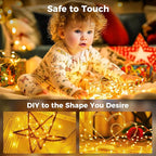 btfarm Fairy Lights Plug in with Remote, 99FT 300 LED Outdoor Twinkle Lights Waterproof with Timer, 8 Modes Indoor String Lights for Bedroom Patio Garden Wedding Christmas Decoration, Warm White