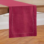 Solino Home Linen Beet Table Runner 120 Inches Long - 100% Pure Linen Hemstitch 14 x 120 Inch Table Runner for Dining, Fall, Autumn, Thanksgiving, Holiday - Classic Hemstitch