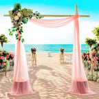 MDS Halloween Chiffon Draping Fabric - 1 Panel, 30" Wide x 40ft Long - Sheer Spooky Arbor & Canopy Drapery for Haunted House Backdrops, Party Ceilings, DIY Costumes & Themed Events - Peach