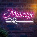 Massage Neon Sign For Wall Decor Led Light Up Sign Massage Parlors Foot Baths Beer Business Signage Spa Salon Beauty Room Wellness Center Room Decor Aesthetic Led Art Hanging Decorative
