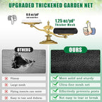 10 X 50 FT Thicker Garden Mesh Netting Pest Barrier for Raised Beds, Black Fruit Tree Netting for Cicadas, Bird Insect Blueberry Bush Strawberry Netting Cover for Garden Protection, Shading Rate 30%