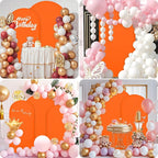 Wedding Arch Covers Arch Backdrop Cover Arch Stand Covers 7.2FT 6FT Set of 2 Arch Cover Spandex Fabric Stretchy Backdrop for Wedding Birthday Party Decoration Baby Shower (Candy Orange)